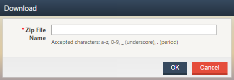 Screenshot of Download dialog when multiple items have been selected for download.